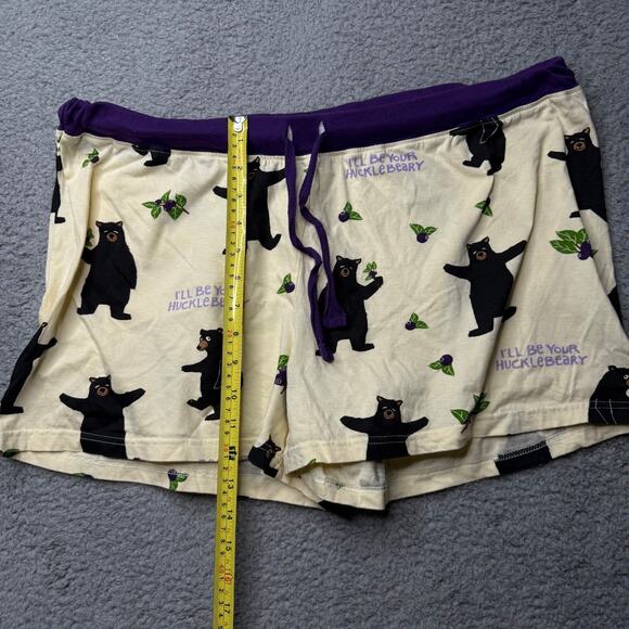Wild and Cozy Sleep Shorts Women's XL Cream and Purple Huckleberry Pajama Bottom - Picture 2 of 10